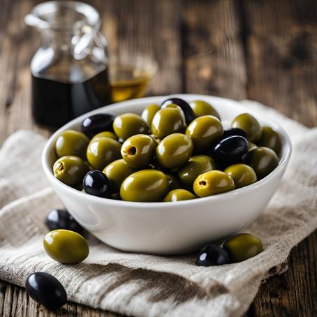 Fresh Olive Oil with Black and Green Olives