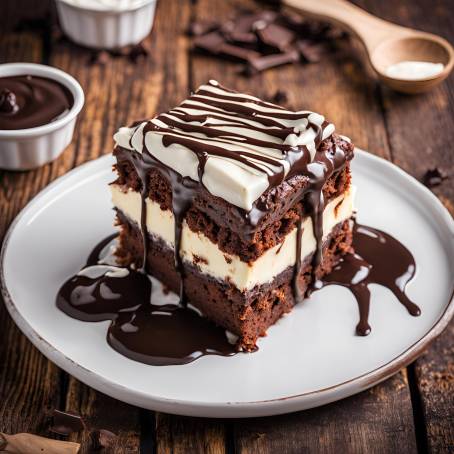 Sumptuous Brownie Chocolate Cream Cake with Toppings