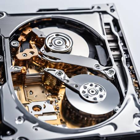 Insightful View of an Open Hard Drives Mechanics