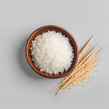 Isolated Bowl of Steamed White Rice