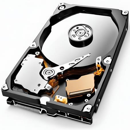 Detailed Internal View of an Open Hard Drive