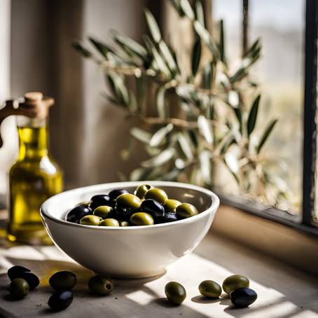 Delicious Gold Olive Oil with Black and Green Olives