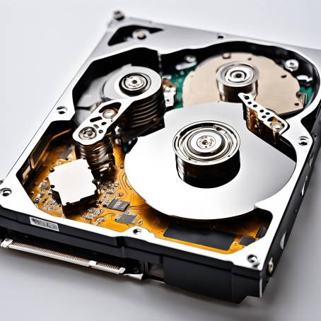 Inside Look at an Open Hard Drive Assembly