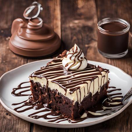 Decadent Brownie Chocolate Cream Cake Delight