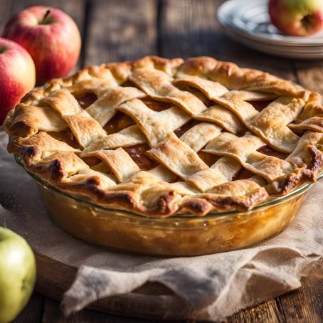 Irresistible Apple Pie on a Rustic Wooden Table