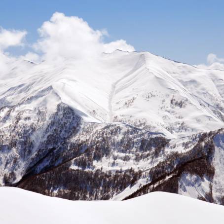 Frozen Landscapes High Mountains in Winters Embracec