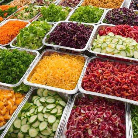 Hearty Salads on Display at the Open Market