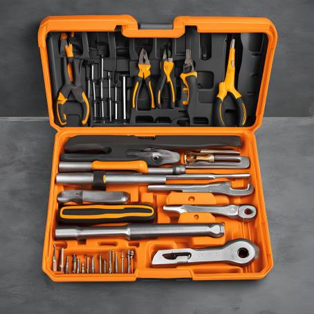 Handy Toolbox Hammer, Wrench, and Essential Tools