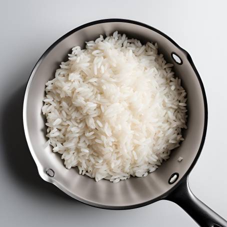 Wholesome White Rice in a Fry Pan Isolated