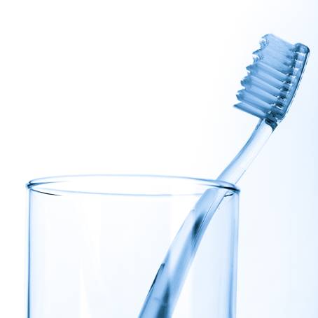 Practical and Stylish Toothbrush and Toothpaste in Glass