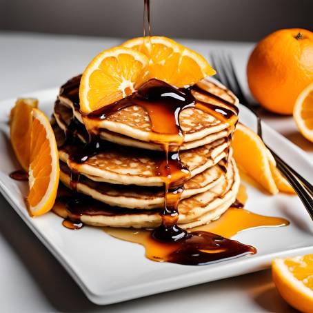 Citrus In fused Fried Pancake with Fresh Oranges