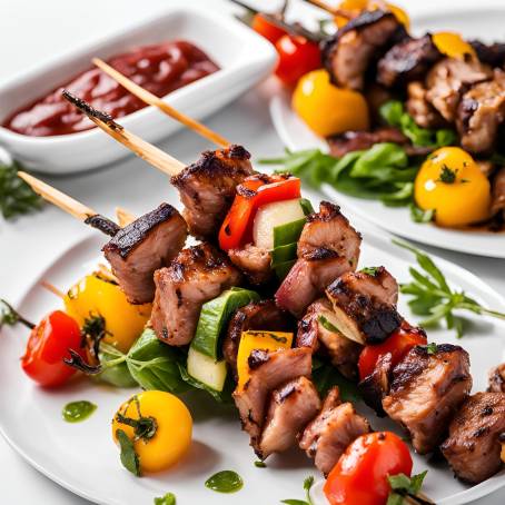 Grilled Shish Kebab on Skewers for BBQ Lovers