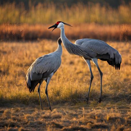 Common Cranes Grus grus in Their Natural Environment