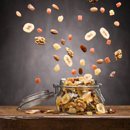 Muesli Bars Dried Fruit on the Conveyor to Health