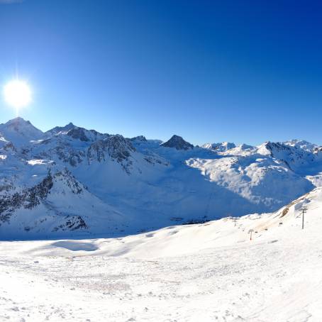 Winter Peaks High Mountains Under a White Blanket