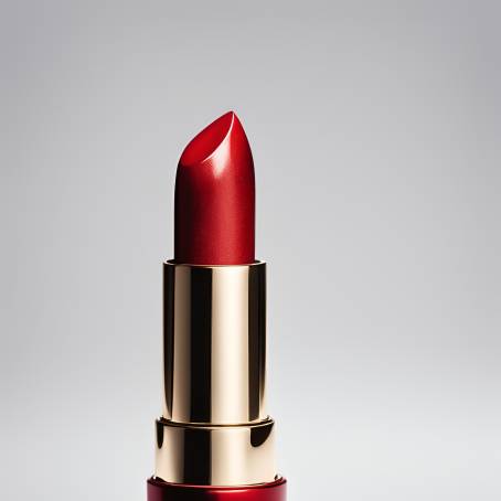 Iconic Shiny Red Lipstick Isolated on White