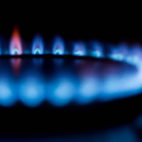 Macro Photography of a Stainless Steel Stove Top