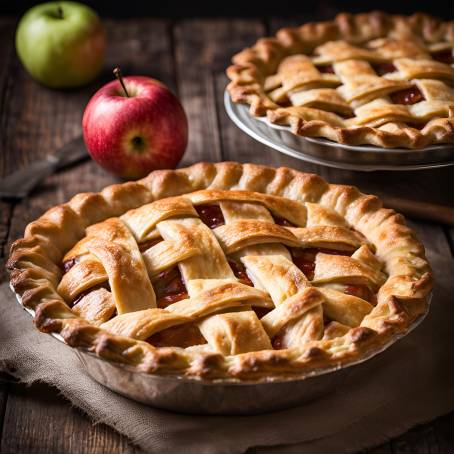 Apple Pie Bliss on a Wooden Dining Table