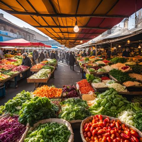 Colorful Salad Pile at Local Open Market