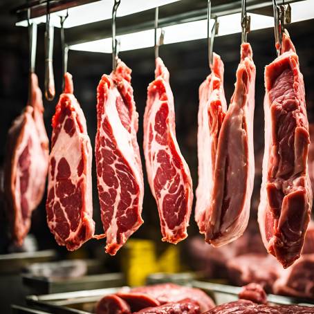 Hanging Meat Showcase A Butchers Display