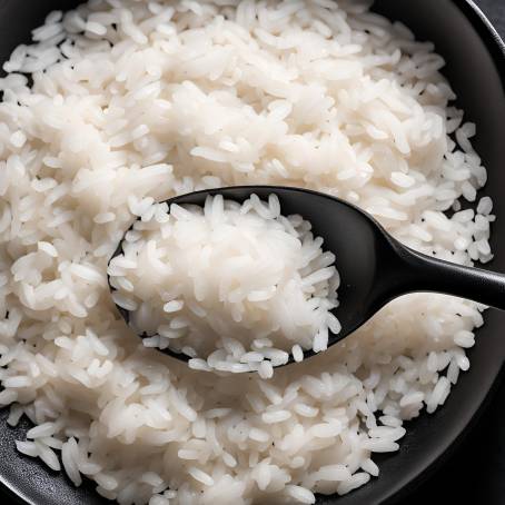 Isolated Pan of White Rice Ready to Serve