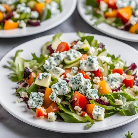 Gourmet Vegetable Salad Topped with Roquefort