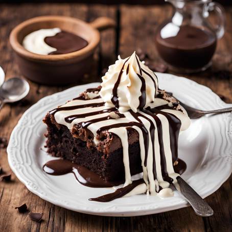 Decadent Brownie Chocolate Cream Cake Delight