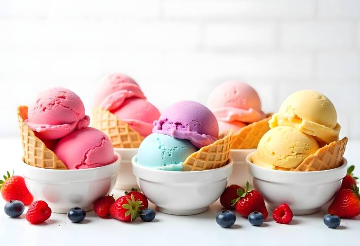 Summer Scoop Ice Cream Bowls with Fresh Berries