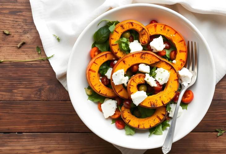 Comforting Autumn Salad Grilled Pumpkin  Feta