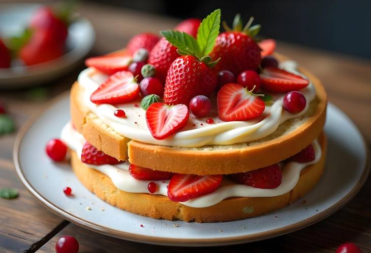 Festive Victoria Sandwich Cake with Berries