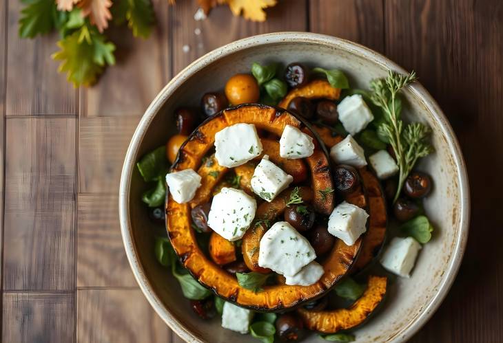 Seasonal Autumn Salad Grilled Pumpkin  Feta