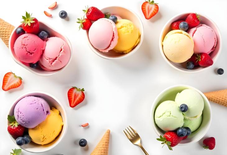 Deliciously Colorful Ice Cream Treats with Berries