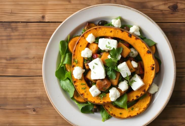 Festive Autumn Salad Grilled Pumpkin and Feta