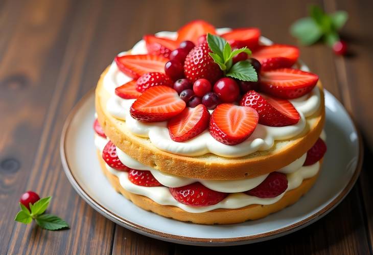 Delicious Victoria Sandwich Cake with Berries