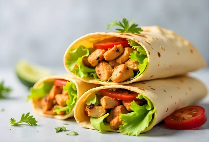 Healthy Fajita Tortilla Wraps with Buffalo Chicken