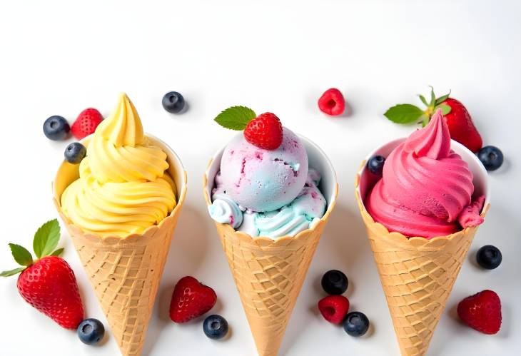 Fruity Frozen Treats Ice Cream and Berries