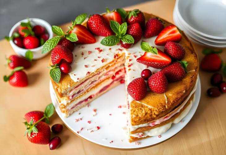 Elegant Victoria Sandwich Cake with Fresh Berries