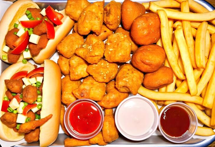 Party Ready Fast Food Platter with Dipping Sauces