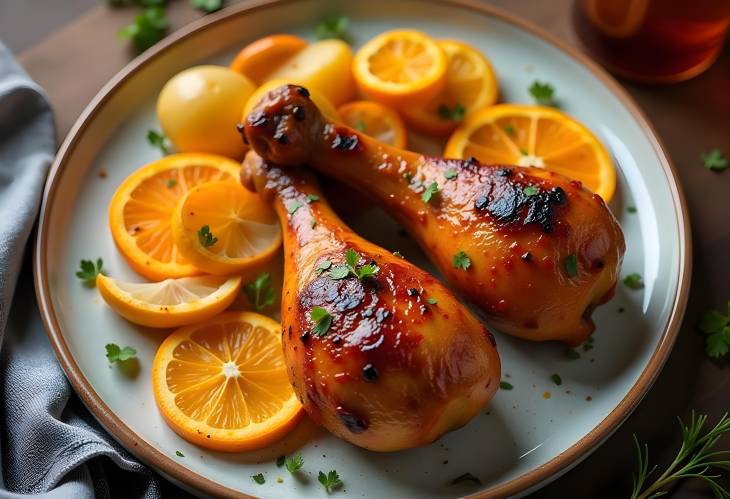 Flavorful Spicy BBQ Chicken with Grilled Oranges