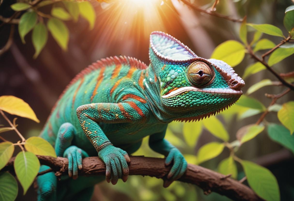 CloseUp of a Chameleon Natures Colorful Masterpiece