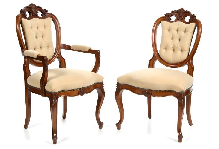 Ornate Beauty Antique Biedermeier Chairs with Authentic Upholstery