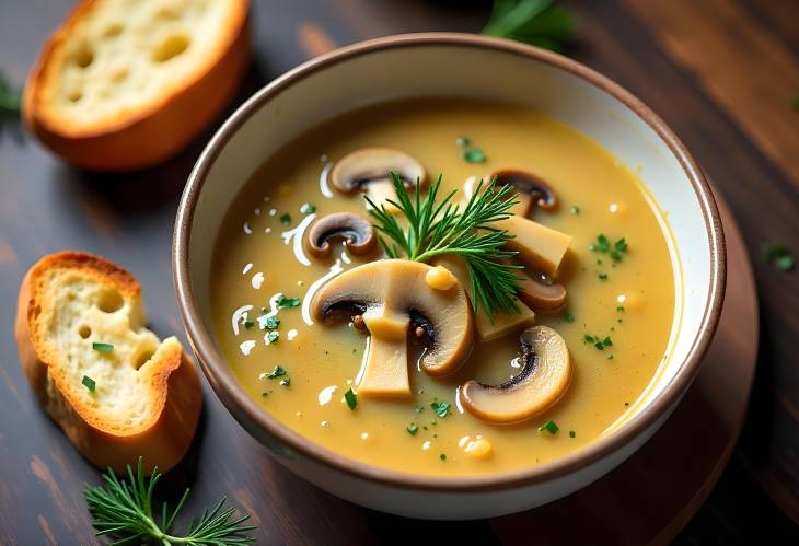 Whip Up Some Mushroom Soup with Dill and Toast