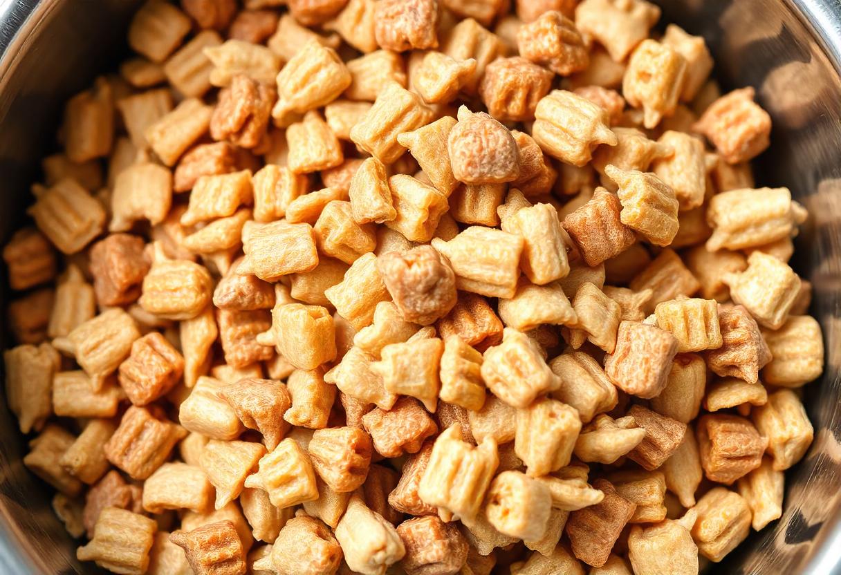 Appetizing Dry Dog Food Kibble in a Bowl