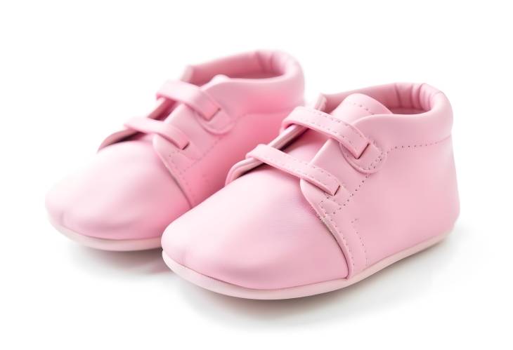 Sporty Pink Baby Gym Shoes for Toddlers on White Background