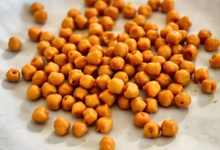 Crunchy Spicy Baked Chickpeas on Baking Paper  Healthy and Tasty