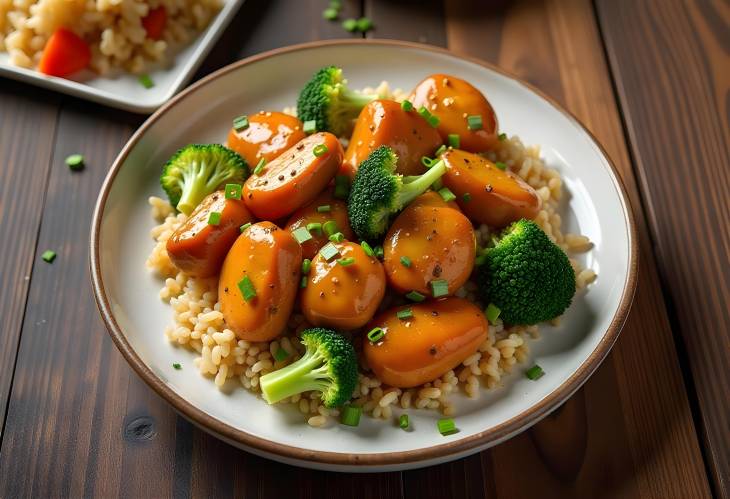 Tsos Chicken with Rice and Broccoli Delight