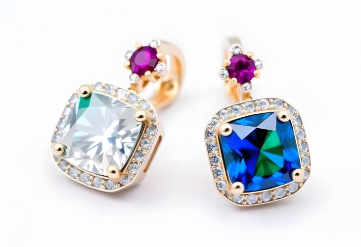 Vibrant Drop Earrings with Ruby, Emerald, and Sapphire Accents