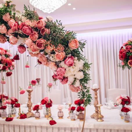 Whimsical Wedding Decor Floral Bouquets from Above