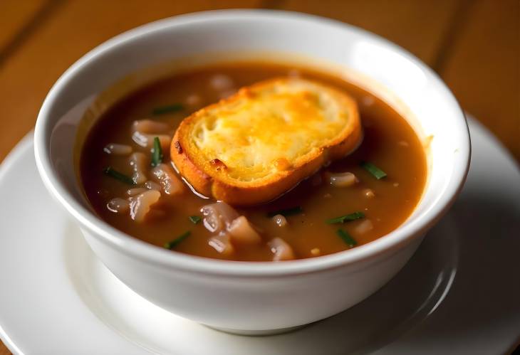 Classic Comfort French Onion Soup with Melted Cheese