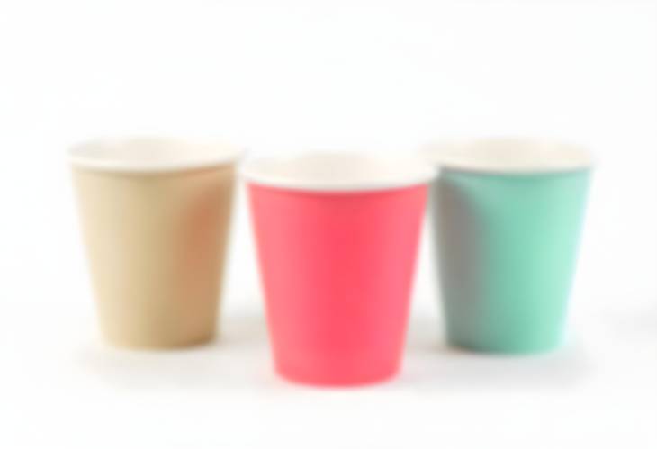 Colorful Paper Cups Isolated on White Background for Parties